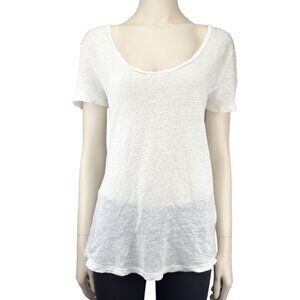 BROCHU WALKER 100% Linen Scoop Neck‎ Short Sleeves T-shirt Size M